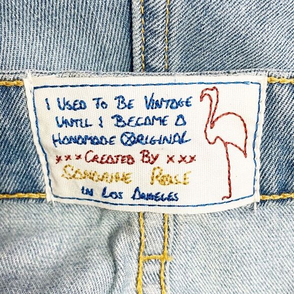 Sandrine Rose Embroidered Boyfriend Jeans Size 28 | 6 Handmade in LA Boho Chic - Picture 12 of 14